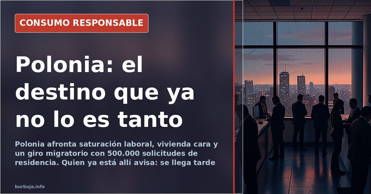 Calle de una ciudad polaca con edificios de posguerra y tranvía, símbolo del destino migratorio que debate la comunidad españ