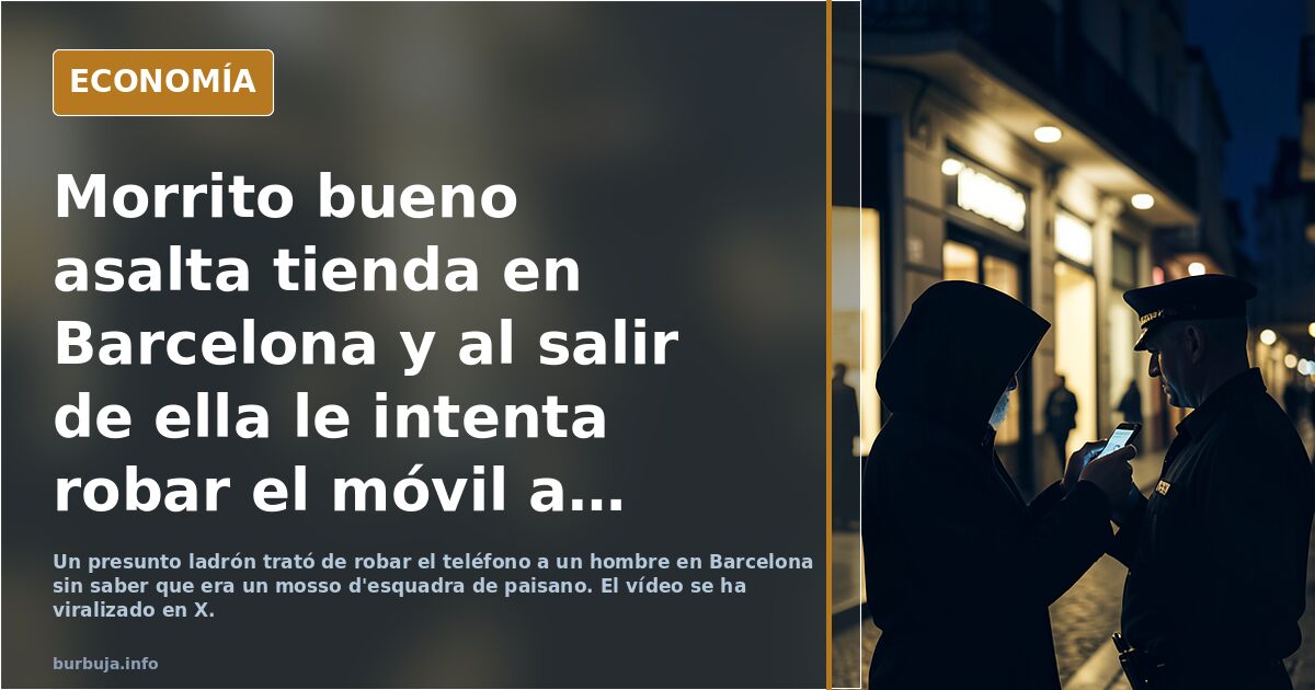 Morrito bueno asalta tienda en Barcelona y al salir de ella le intenta robar el móvil a un policía de paisano. Vídeo.