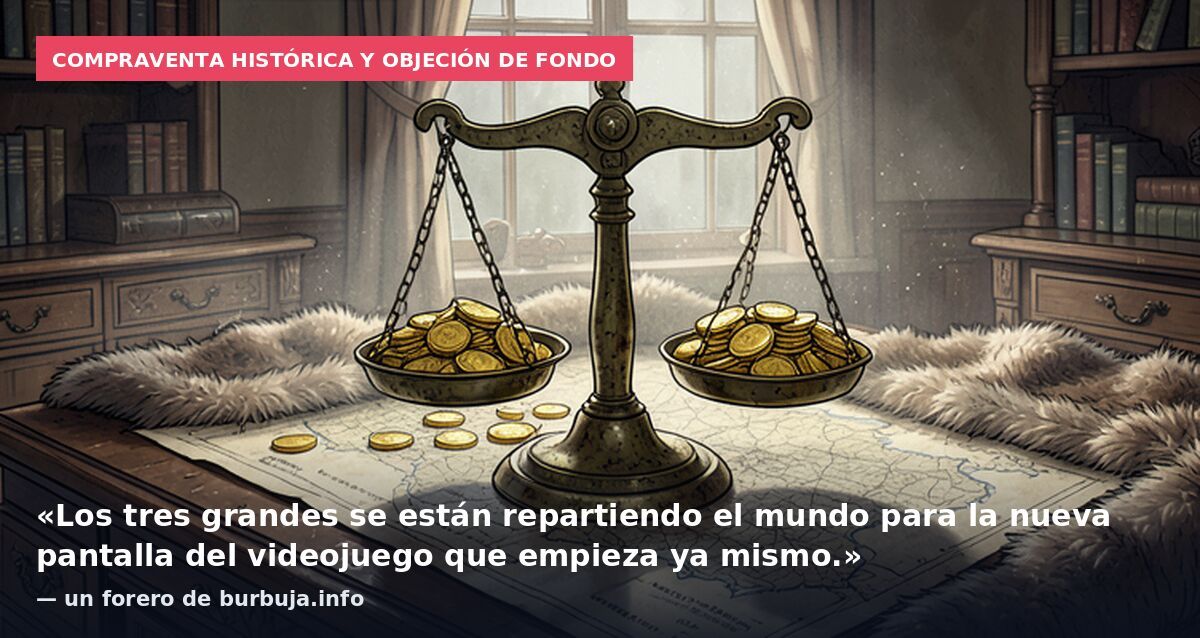 Compraventa histórica y objeción de fondo: «Los tres grandes se están repartiendo el mundo para la nueva pantalla del videojuego que empieza ya mismo.» — un forero de burbuja.info
