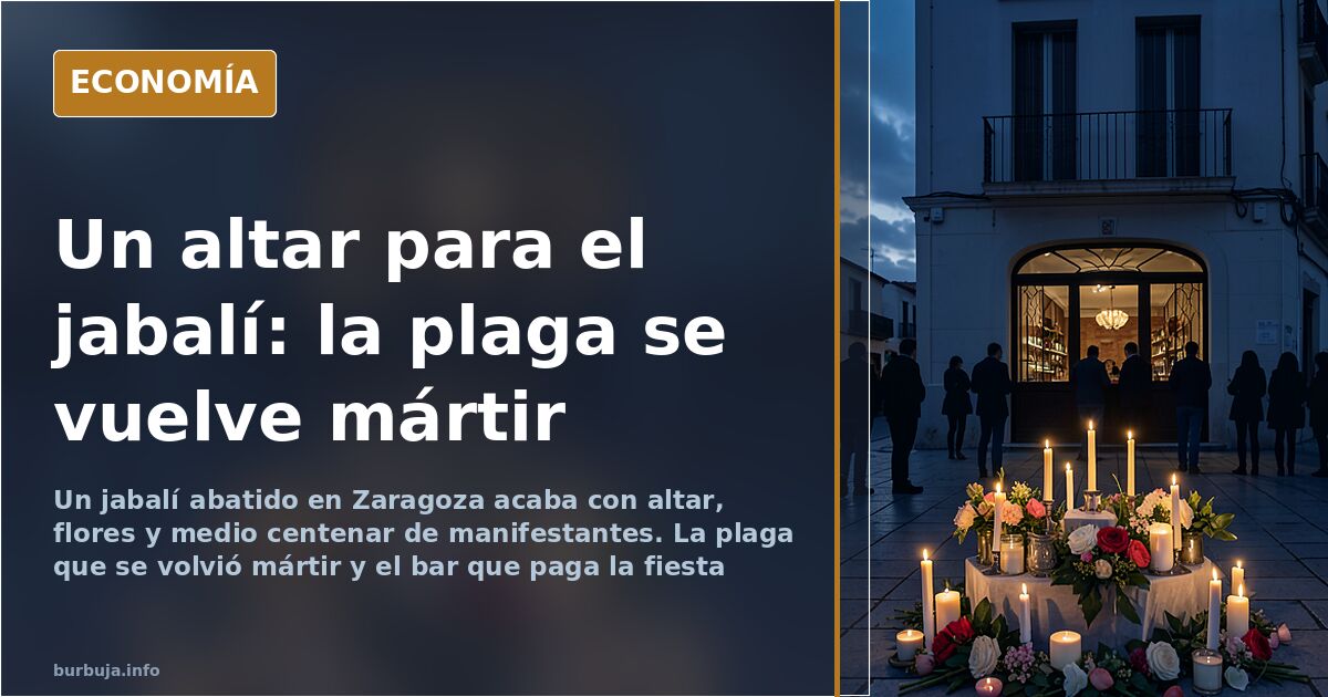 Altar por un jabalí abatido en Zaragoza: la plaga que se volvió mártir