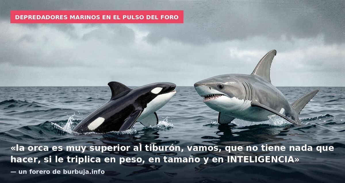 Depredadores marinos en el pulso del foro: «la orca es muy superior al tiburón, vamos, que no tiene nada que hacer, si le triplica en peso, en tamaño y en INTELIGENCIA» — un forero de burbuja.info