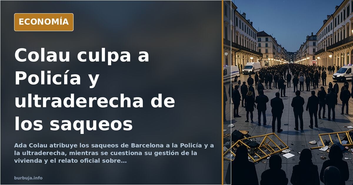 Colau atribuye los saqueos de Barcelona a la Policía y la ultraderecha