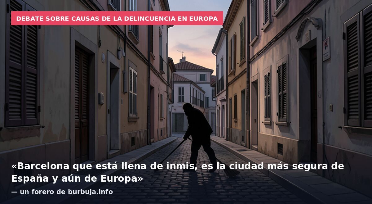 Debate sobre causas de la delincuencia en Europa: «Barcelona que está llena de inmis, es la ciudad más segura de España y aún de Europa» — un forero de burbuja.info