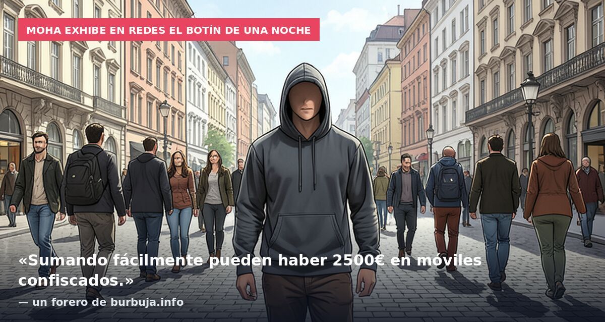 Moha exhibe en redes el botín de una noche: «Sumando fácilmente pueden haber 2500€ en móviles confiscados.» — un forero de burbuja.info