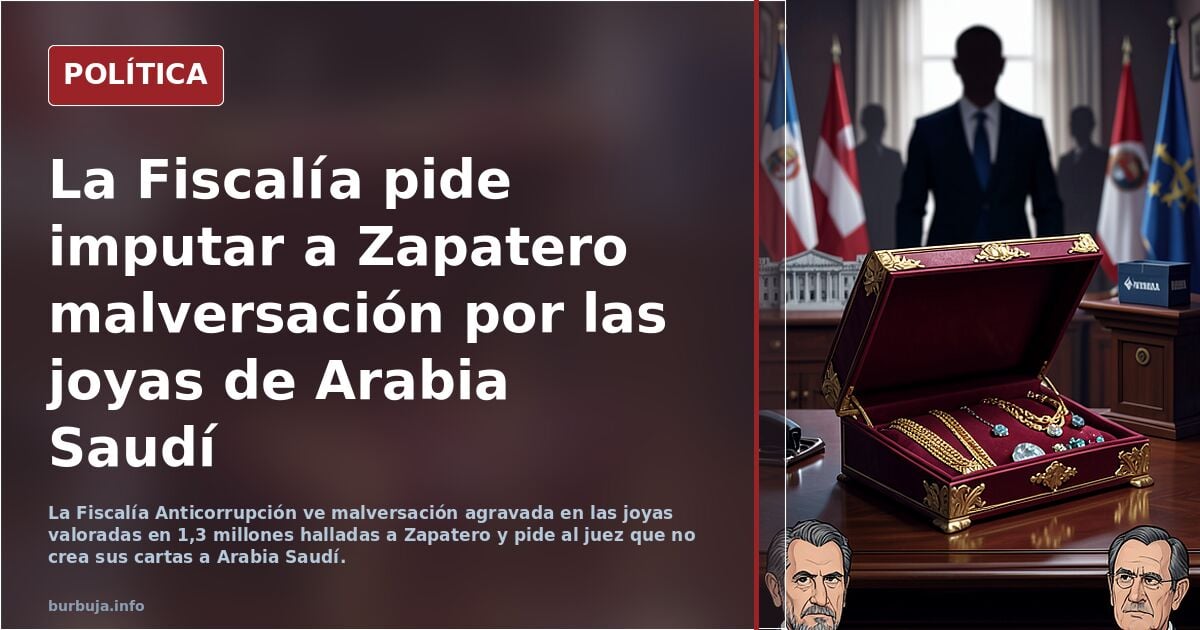 La Fiscalía pide imputar a Zapatero por malversación y el juez solicita a Patrimonio una lista de los regalos recibidos
