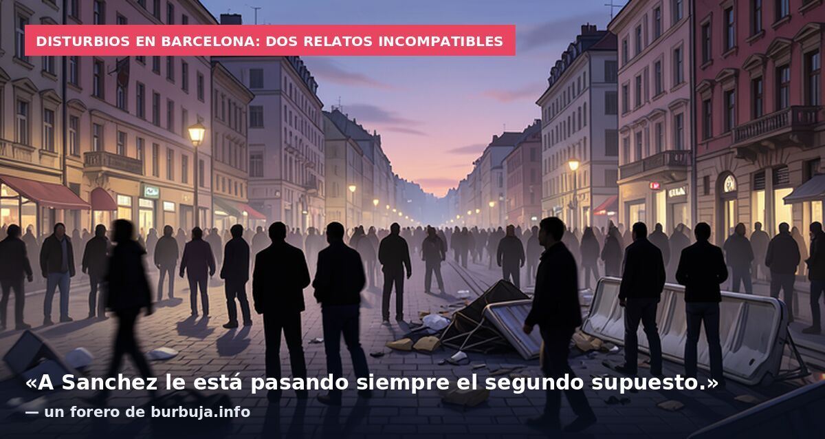 Disturbios en Barcelona: dos relatos incompatibles: «A Sanchez le está pasando siempre el segundo supuesto.» — un forero de burbuja.info