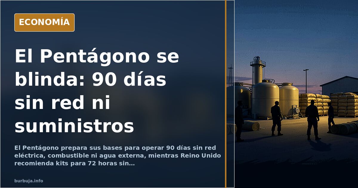 Instalación militar estadounidense con generadores y depósitos de combustible preparada para operar de forma aislada durante 