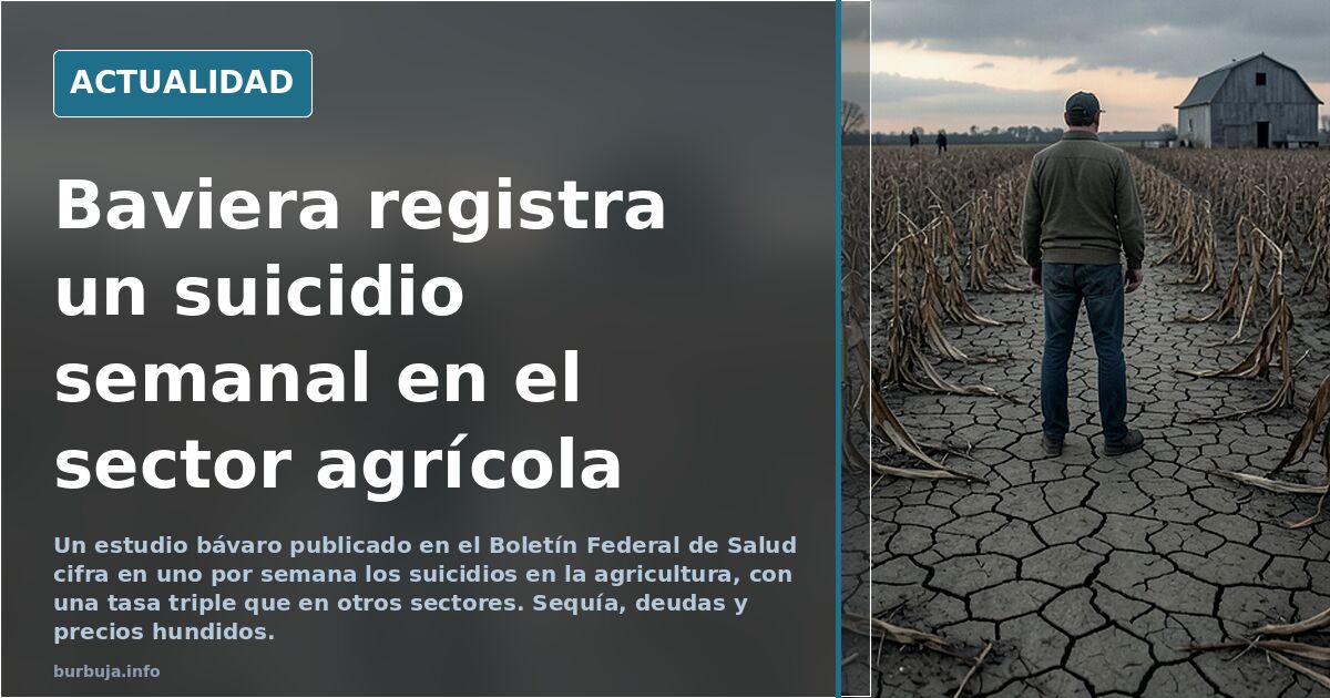 baviera,Cada semana, un agricultor se quita la vida.