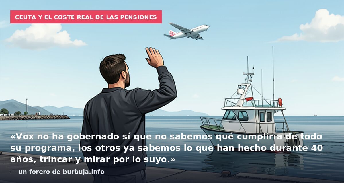 Ceuta y el coste real de las pensiones: «Vox no ha gobernado sí que no sabemos qué cumpliría de todo su programa, los otros ya sabemos lo que han hecho durante 40 años, trincar y mirar por lo suyo.» — un forero de burbuja.info