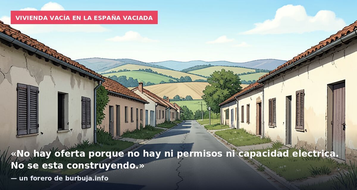 Vivienda vacía en la España vaciada: «No hay oferta porque no hay ni permisos ni capacidad electrica. No se esta construyendo.» — un forero de burbuja.info