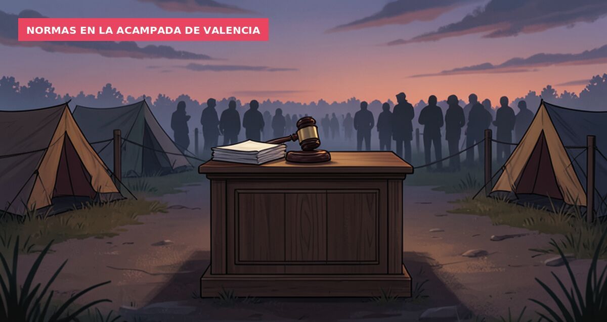 Normas en la acampada de Valencia
