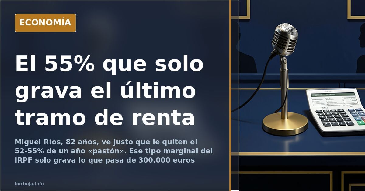 Miguel Ríos, impuestos: el 52% solo grava lo que pasa de 300.000