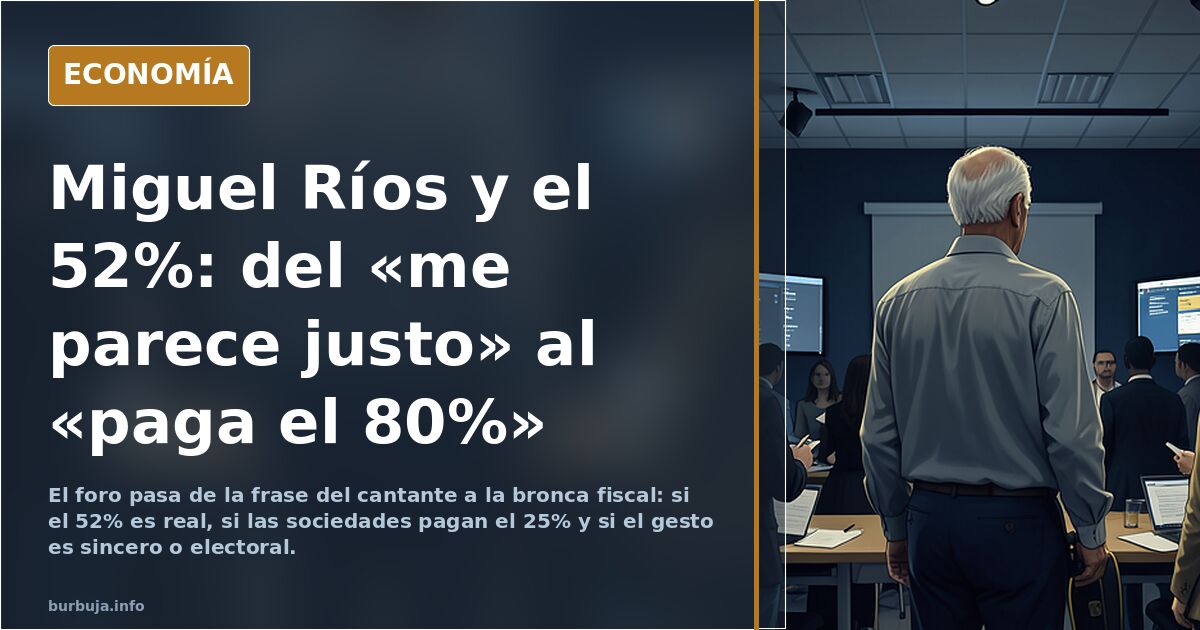 Miguel Ríos y el 52%: del «me parece justo» al «paga el 80%»