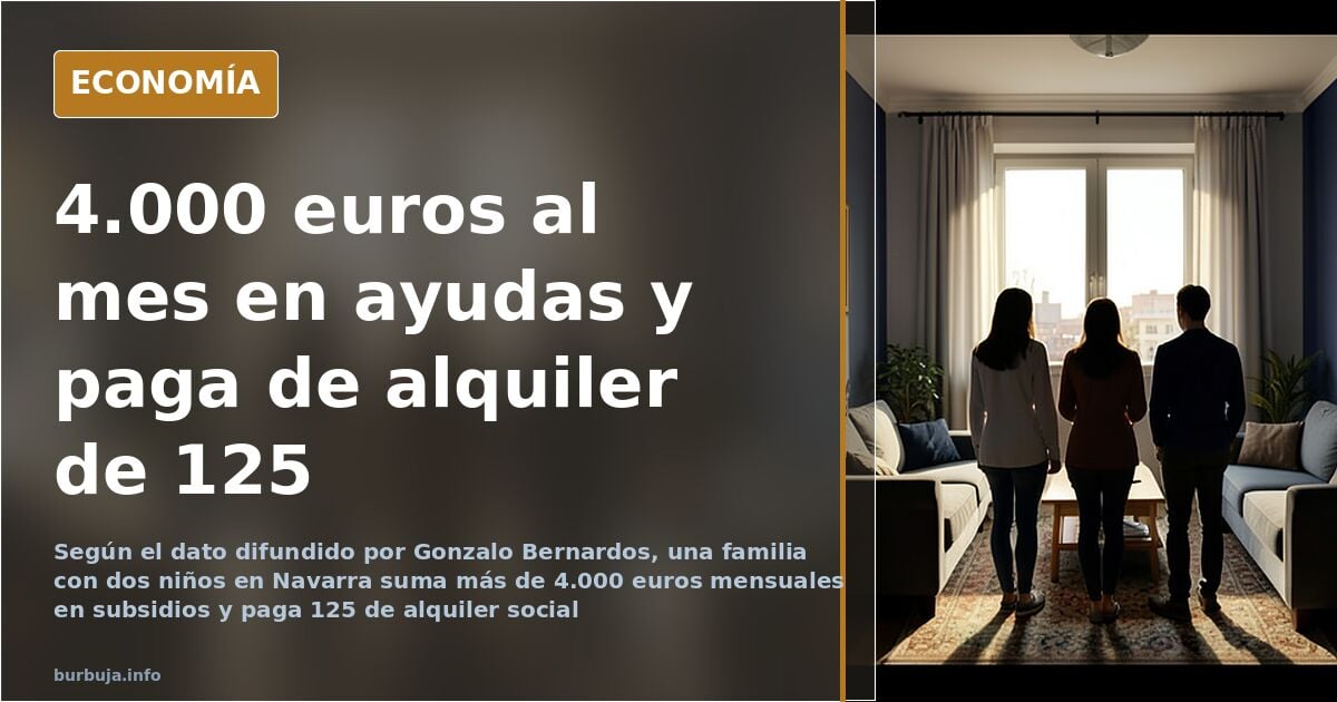 El tuit que cifra en «4.000 euros» al mes las ayudas en Navarra