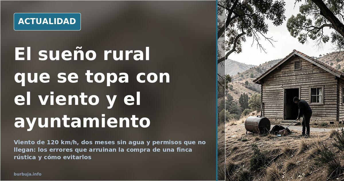 Comprar finca rústica: los errores que cuestan agua, techo y permisos