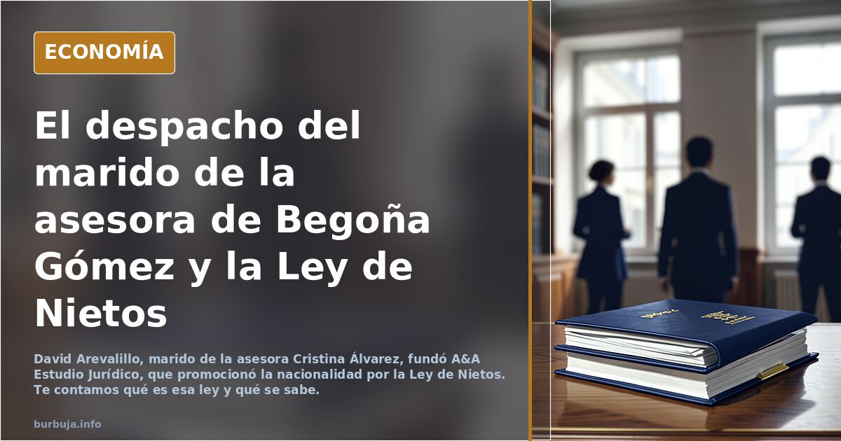 El marido de la procesada asesora de Begoña Gómez tiene un despacho especializado en lograr la nacionalidad por la Ley de Nietos