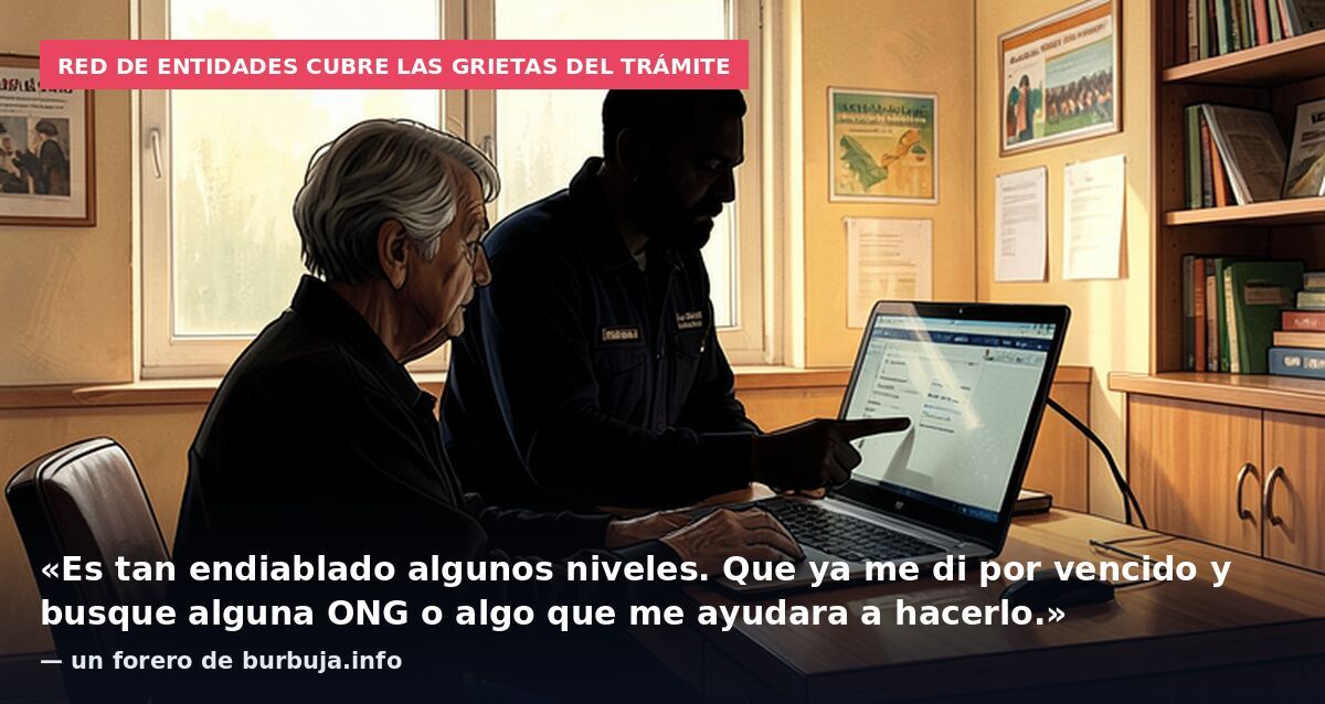 Red de entidades cubre las grietas del trámite: «Es tan endiablado algunos niveles. Que ya me di por vencido y busque alguna ONG o algo que me ayudara a hacerlo.» — un forero de burbuja.info
