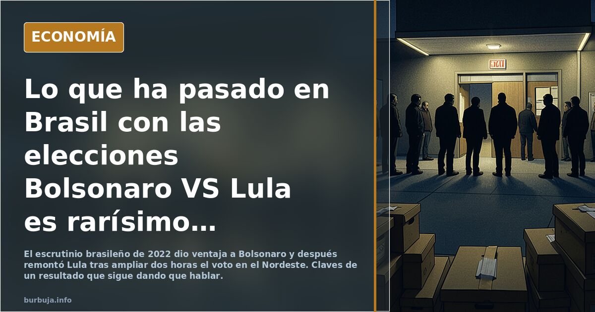 Lo que ha pasado en Brasil con las elecciones Bolsonaro VS Lula es rarísimo, iba ganando Bolsonaro, amplían tiempo 2h de voto y gana Lula