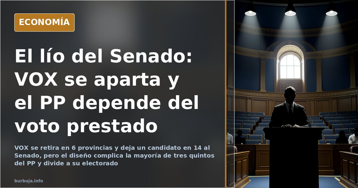 El pacto PP-VOX en el Senado: 6 provincias sin VOX y 14 con un solo candidato