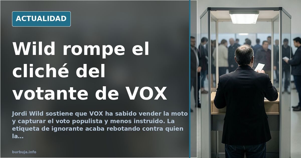 Jordi Wild: el voto a VOX y el mito del votante instruido
