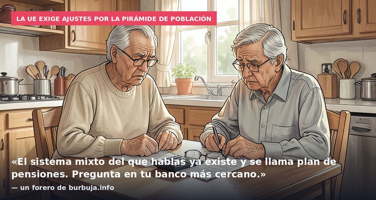 La UE exige ajustes por la pirámide de población: «El sistema mixto del que hablas ya existe y se llama plan de pensiones. Pregunta en tu banco más cercano.» — un forero de burbuja.info
