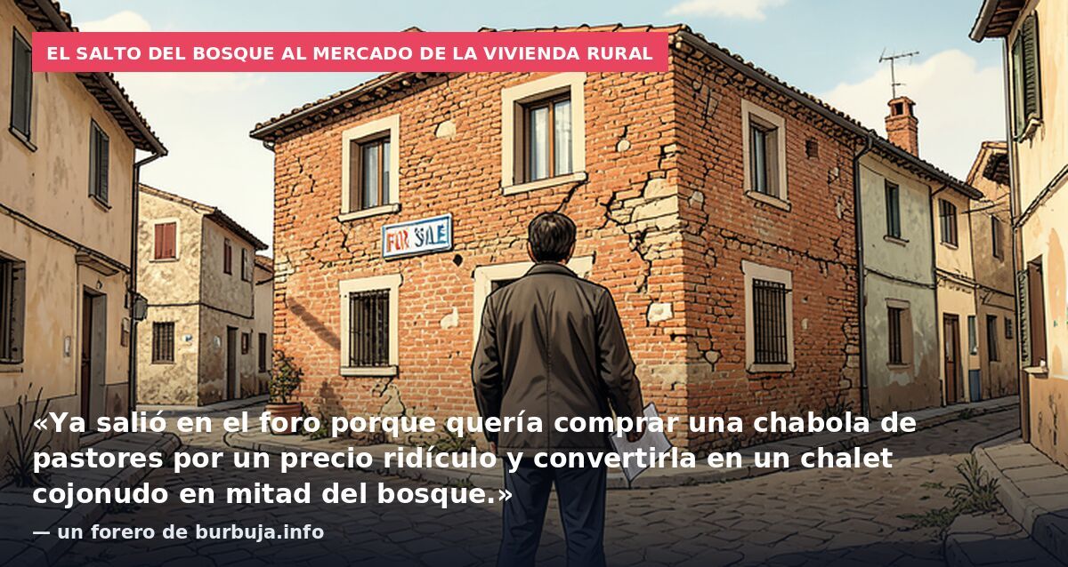 El salto del bosque al mercado de la vivienda rural: «Ya salió en el foro porque quería comprar una chabola de pastores por un precio ridículo y convertirla en un chalet cojonudo en mitad del bosque.» — un forero de burbuja.info