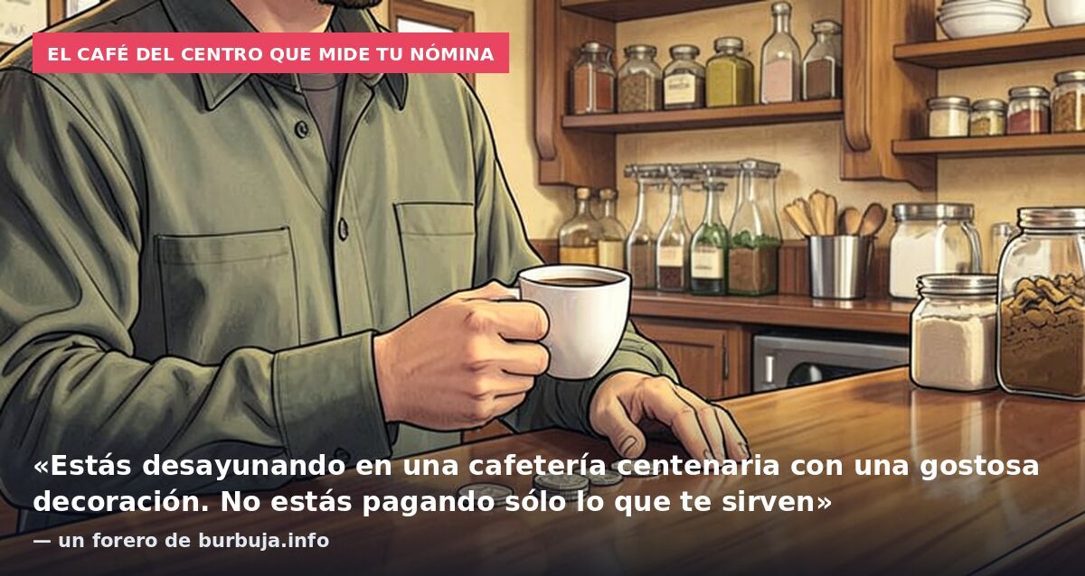 El café del centro que mide tu nómina: «Estás desayunando en una cafetería centenaria con una gostosa decoración. No estás pagando sólo lo que te sirven» — un forero de burbuja.info