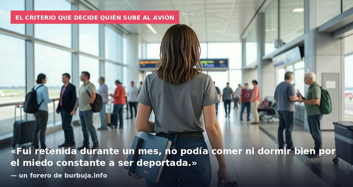 El criterio que decide quién sube al avión: «Fui retenida durante un mes, no podía comer ni dormir bien por el miedo constante a ser deportada.» — un forero de burbuja.info