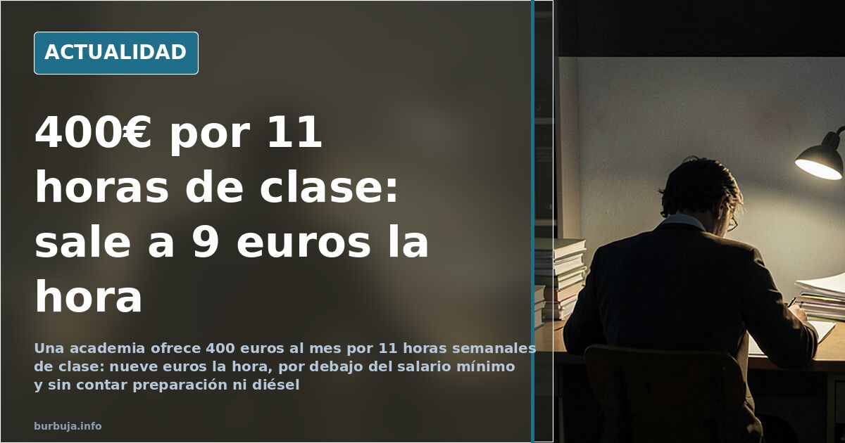 400 euros por 11 horas semanales: la oferta que retrata el mercado laboral