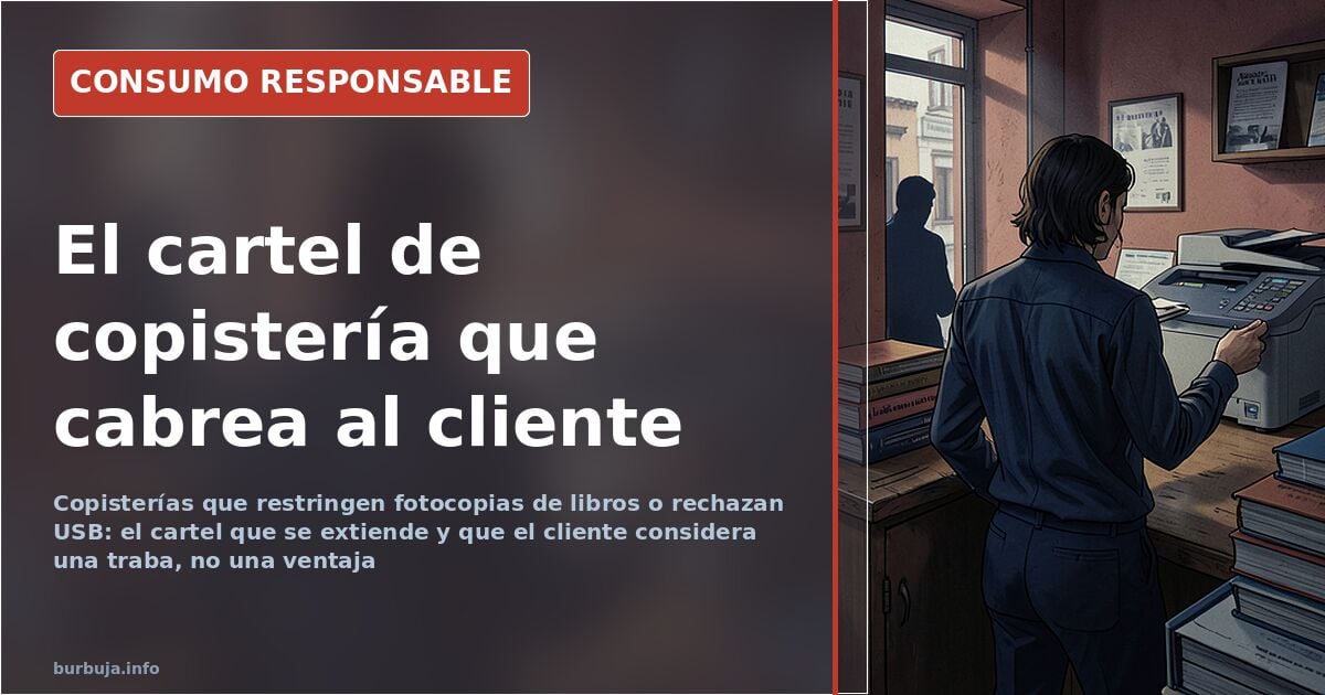 Copisterías: el cartel que empieza a ser habitual y no gusta