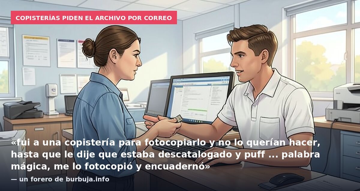 empieza a ser frecuente esto en COPISTERIAS?