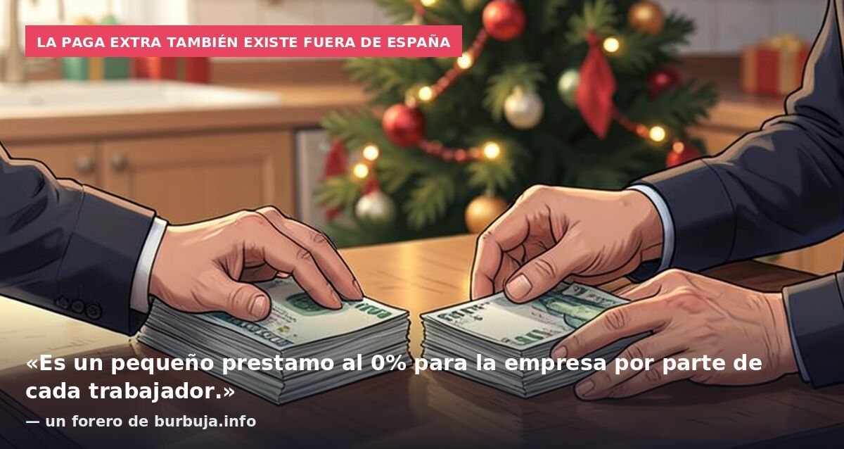 La paga extra también existe fuera de España: «Es un pequeño prestamo al 0% para la empresa por parte de cada trabajador.» — un forero de burbuja.info