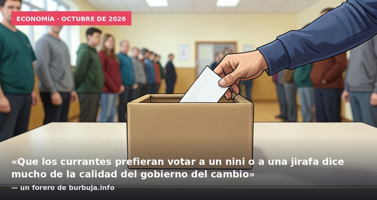 Economía · octubre de 2026: «Que los currantes prefieran votar a un nini o a una jirafa dice mucho de la calidad del gobierno del cambio» — un forero de burbuja.info