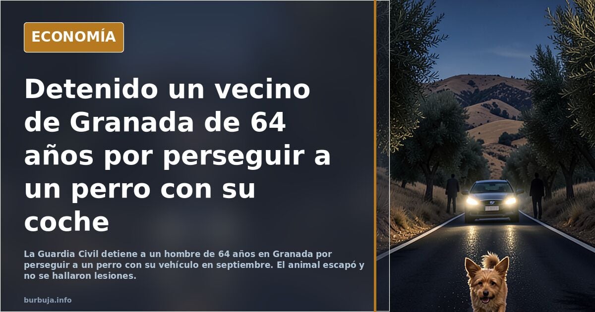 Detenido un hombre de 64 años por perseguir con su coche a un perro en una finca de Granada. Video dentro