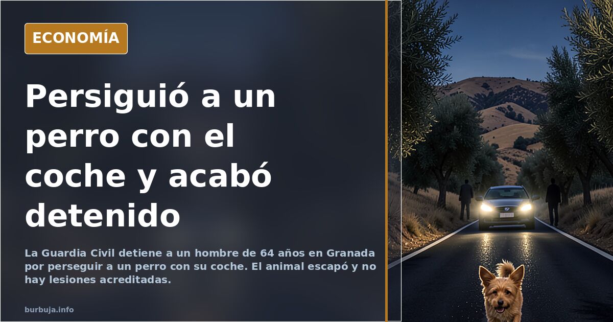 Detenido un hombre de 64 años por perseguir a un perro con su coche en Granada
