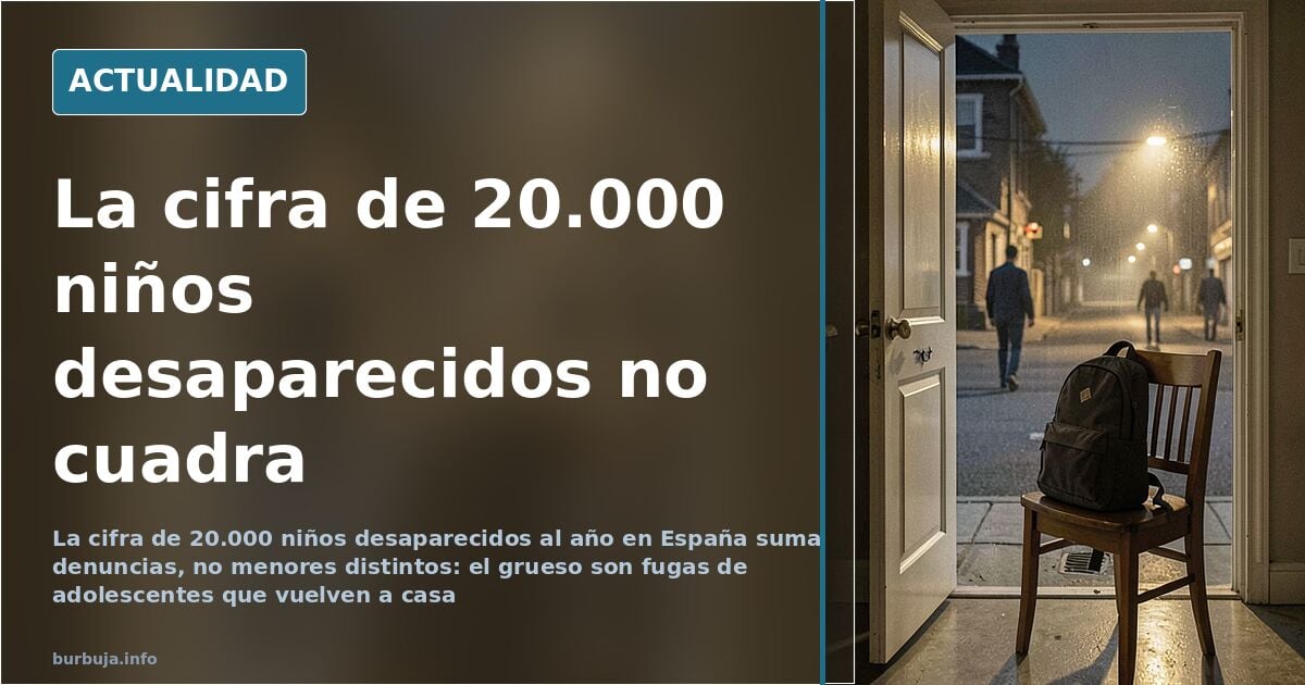 20.000 niños desaparecen al año en España: la cifra que no cuadra