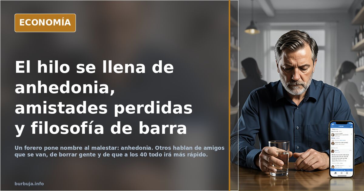 El hilo se llena de anhedonia, amistades perdidas y filosofía de barra