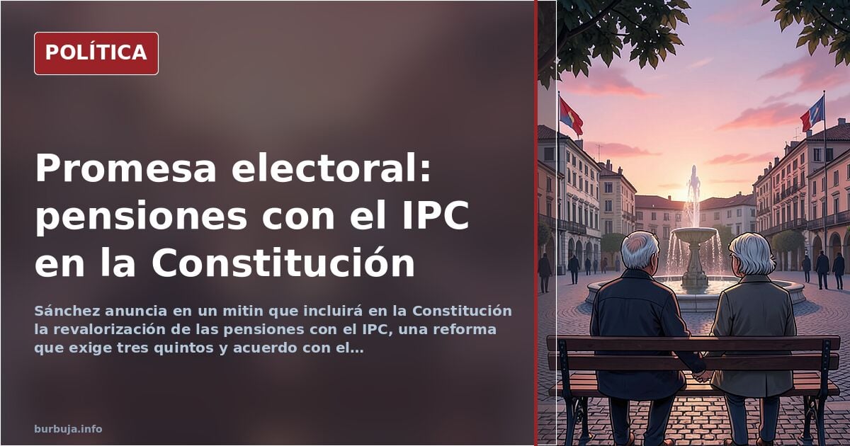 Sánchez promete incluir en la Constitución la revalorización de las pensiones con el IPC