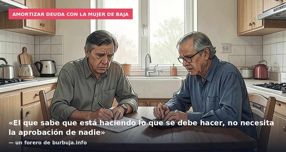 Amortizar deuda con la mujer de baja: «El que sabe que está haciendo lo que se debe hacer, no necesita la aprobación de nadie» — un forero de burbuja.info