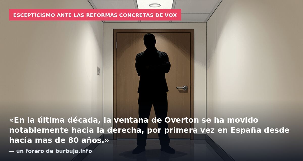 Escepticismo ante las reformas concretas de VOX: «En la última década, la ventana de Overton se ha movido notablemente hacia la derecha, por primera vez en España desde hacía mas de 80 años.» — un forero de burbuja.info
