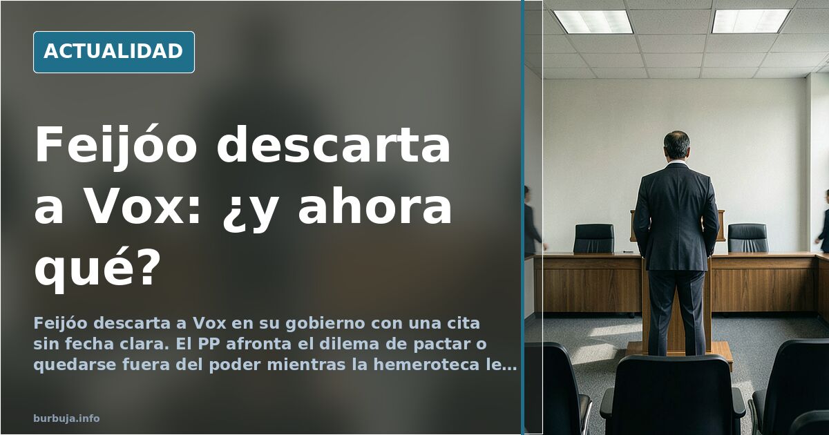 Feijóo descarta a Vox en su gobierno y su partido le exige pactar