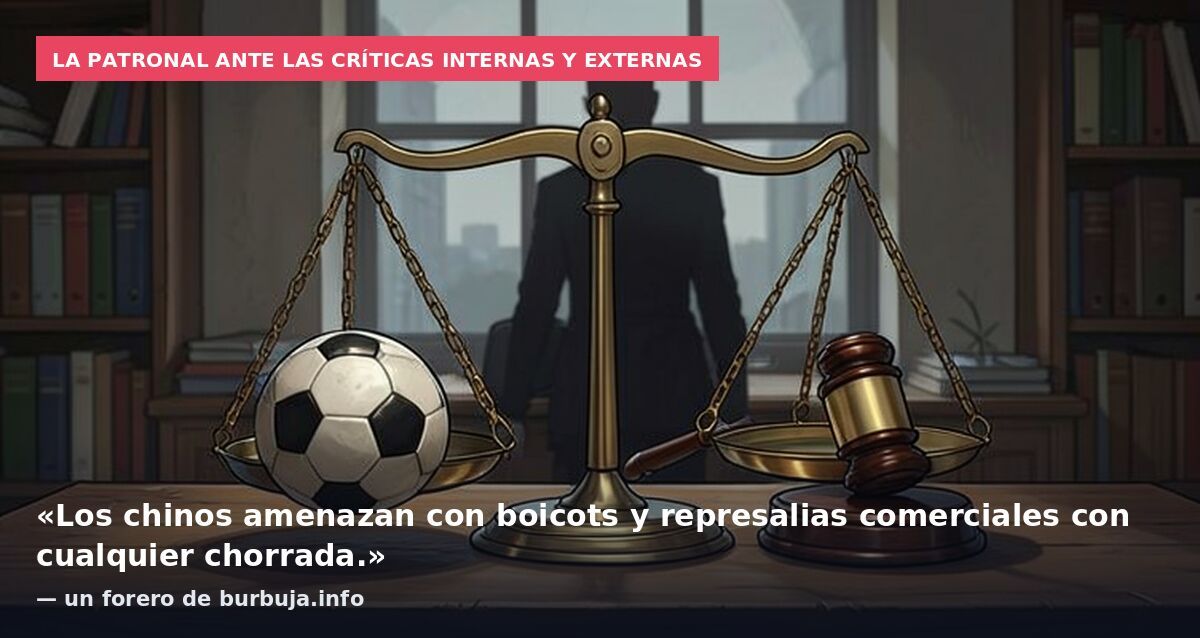 La patronal ante las críticas internas y externas: «Los chinos amenazan con boicots y represalias comerciales con cualquier chorrada.» — un forero de burbuja.info