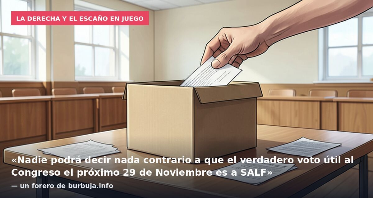 La derecha y el escaño en juego: «Nadie podrá decir nada contrario a que el verdadero voto útil al Congreso el próximo 29 de Noviembre es a SALF» — un forero de burbuja.info