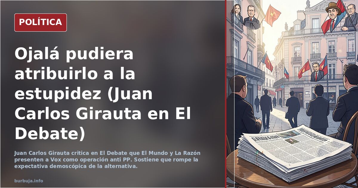 Ojalá pudiera atribuirlo a la estupidez (Juan Carlos Girauta en El Debate)