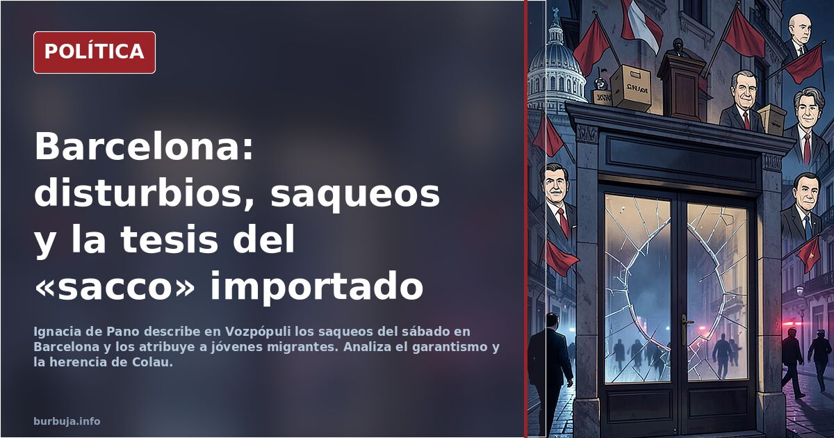 El saqueo de Barcelona (Ignacia de Pano en Vozpópuli)