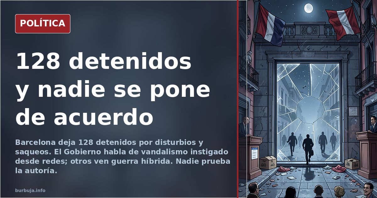 Barcelona: disturbios, 128 detenidos y la pugna por el relato del caos
