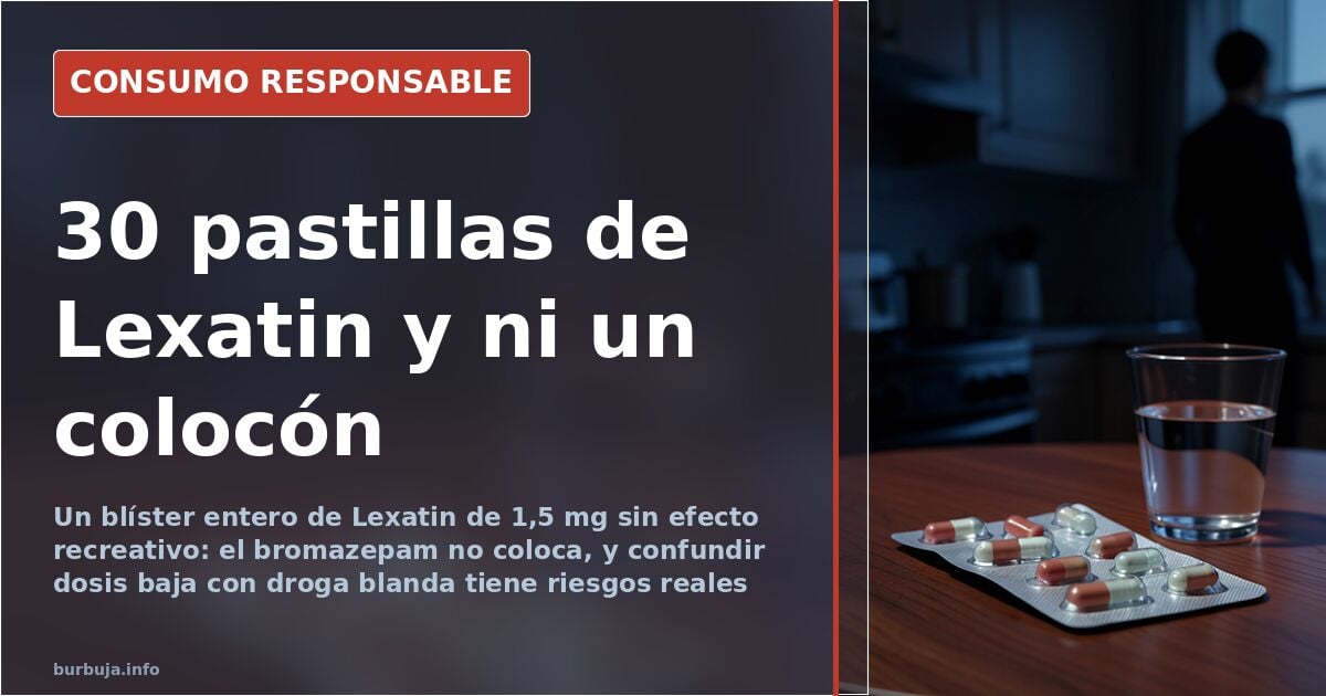 Lexatin: 30 cápsulas de 1,5 mg sin el efecto buscado