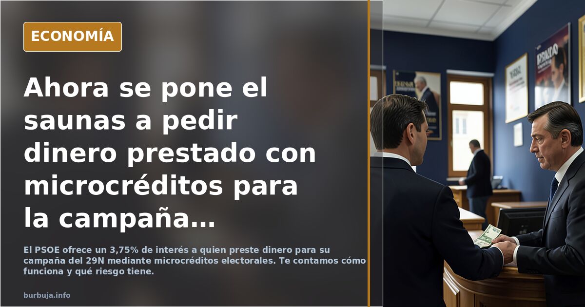 Ahora se pone el saunas a pedir dinero prestado con microcréditos para la campaña electoral ...