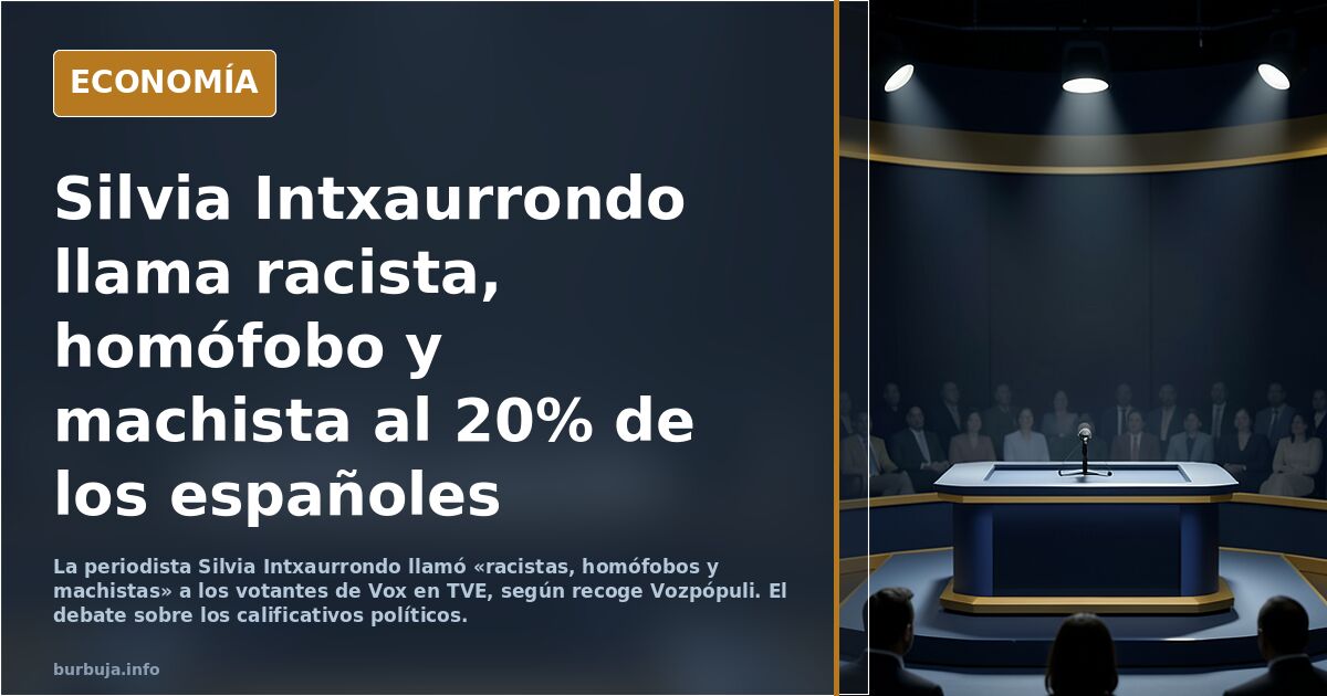 Intxaurrondo llama racista y machista al 20% de españoles
