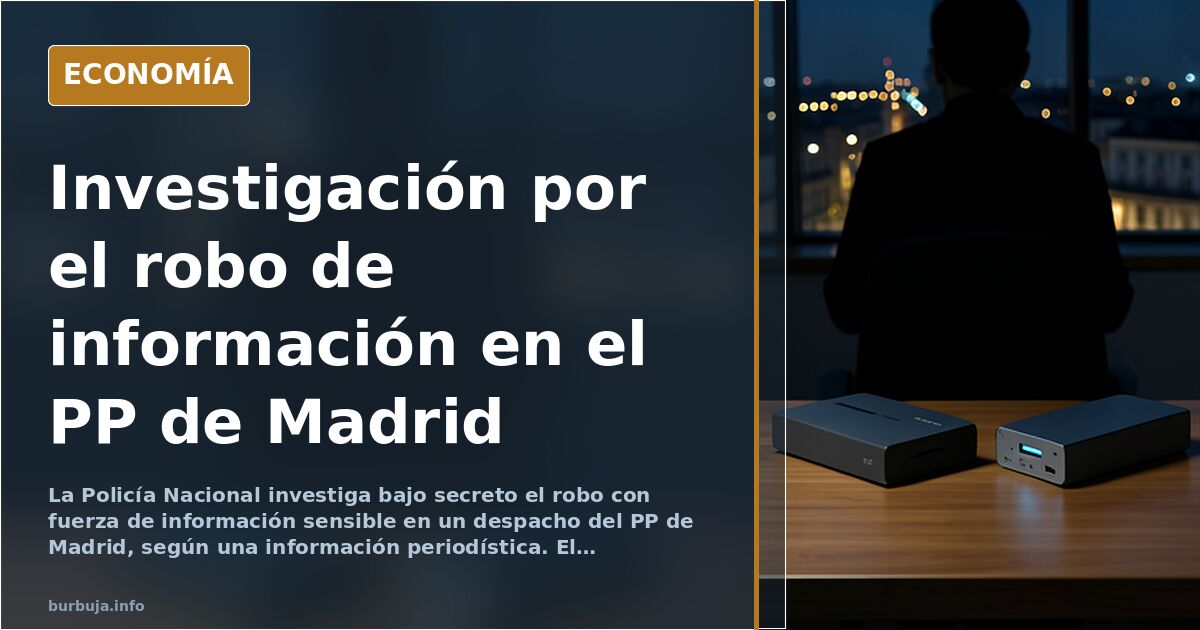 La Policía investiga el robo de información sensible en el PP de Madrid